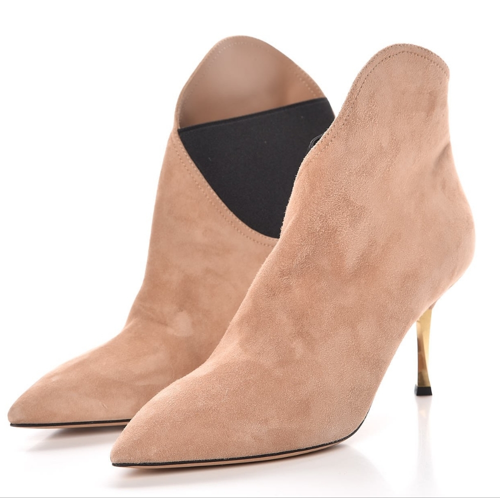 New Valentino Garavani Asymmetrical Suede Ankle Bootie